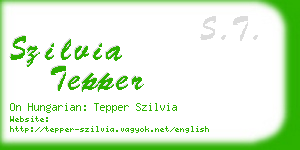 szilvia tepper business card